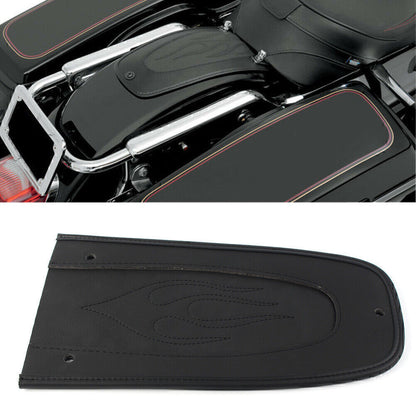 ya 5 8.7 Moto Drag Flame Stitch Leather Rear Fender Bib Fits for Harley Touring 1997-17 Black