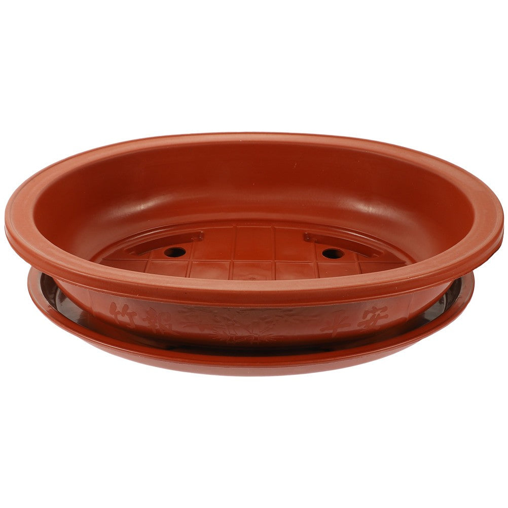 ya 14 Garden Flower Pot Pots for Plants with Drai ge Oval Bonsai Training Plastic