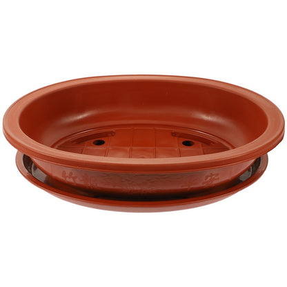 ya 14 Garden Flower Pot Pots for Plants with Drai ge Oval Bonsai Training Plastic