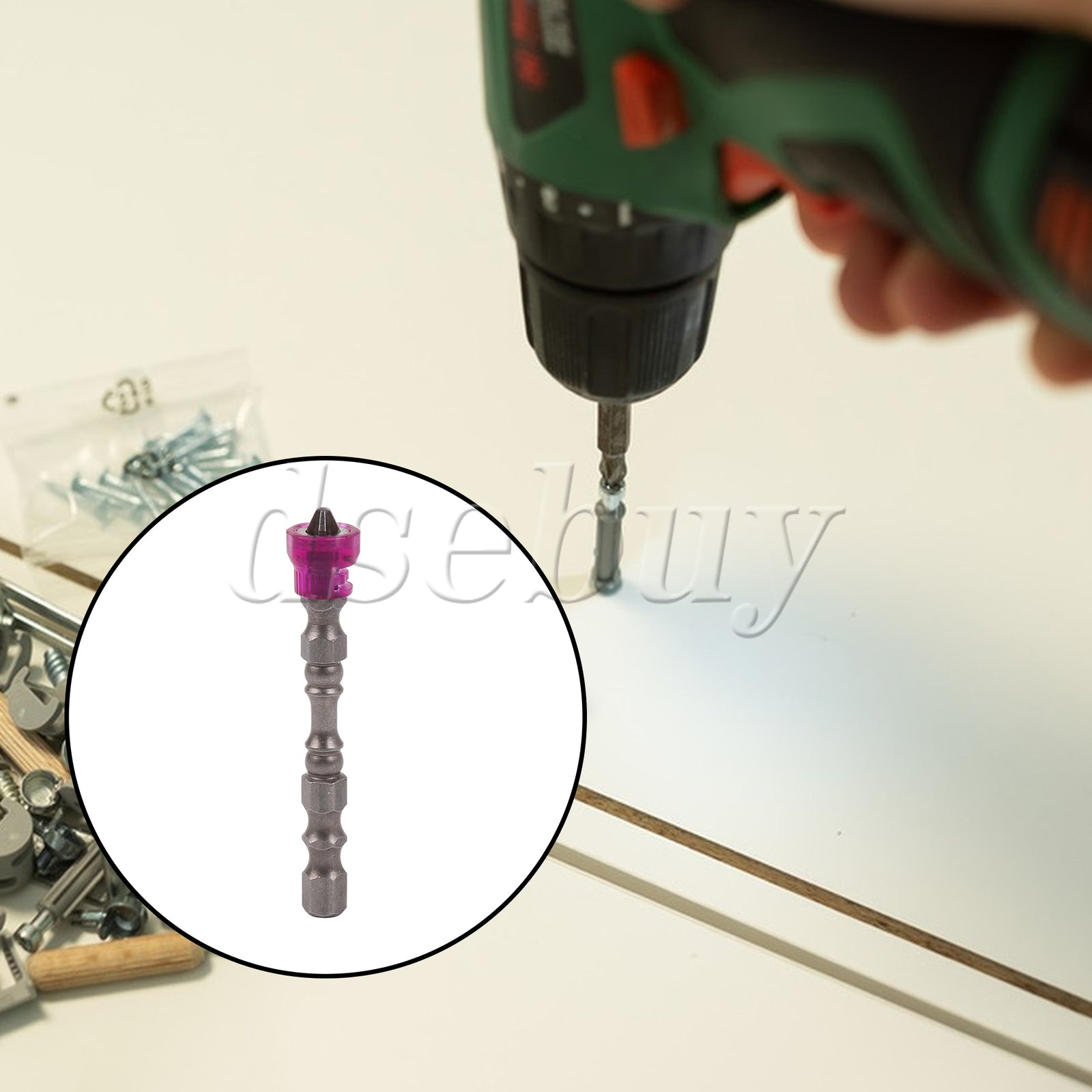 ya 26 10pcs Magnetic Collar Design Chrome Steel Screwdriver Bits 1/4 Hex Shank