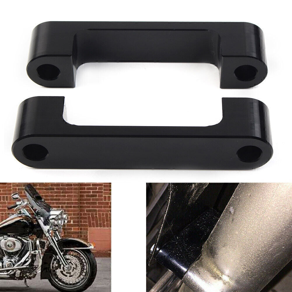 ya 5 8.7 Fit for Harley Touring 1996-2013 97 Black Wrap Front Fender Brackets Spacers 30 Inch