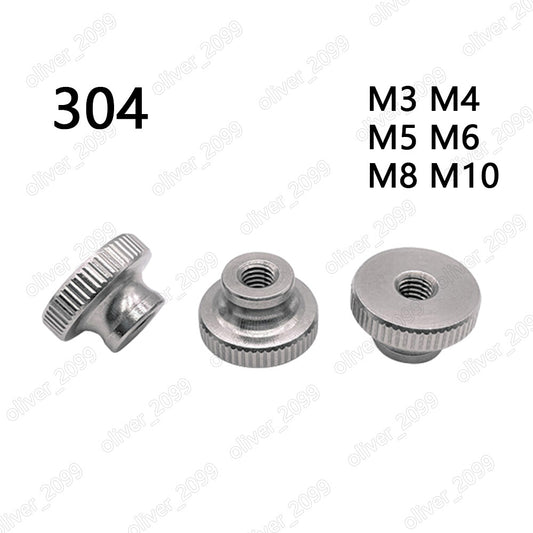 304 Stainless Steel DIN466 Knurled Thumb Nuts With Collar M3 M4 M5 M6 M8 M10