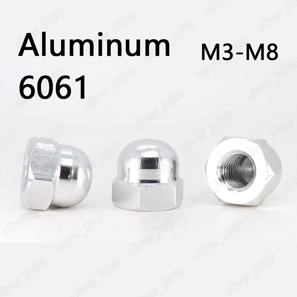 Aluminum 6061 Hex Cap Nuts Hex Acorn Nuts M3 M4 M5 M6 M8 M10