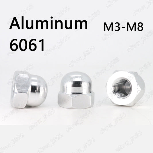 Aluminum 6061 Hex Cap Nuts Hex Acorn Nuts M3 M4 M5 M6 M8 M10