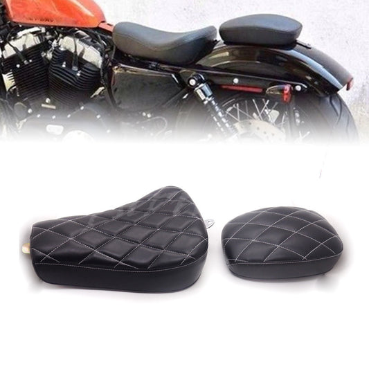 ya 2 6.26.2 Front Diamond Driver Solo for Seat &Rear Passenger Pad for Harley Sportster 1200 883