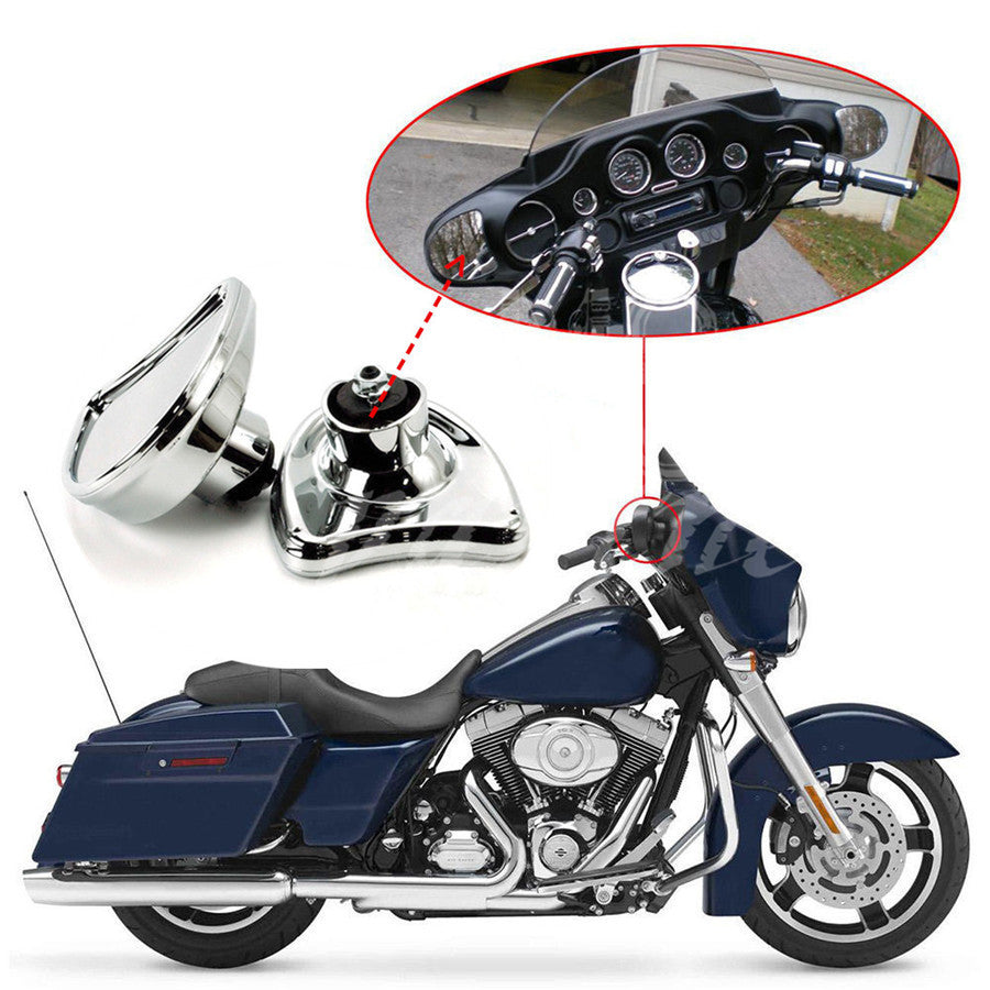 ya 4 6.21 Chrome Fairing Mount Mirror for Harley FLHT Electra Street Glide Ultra 96-13