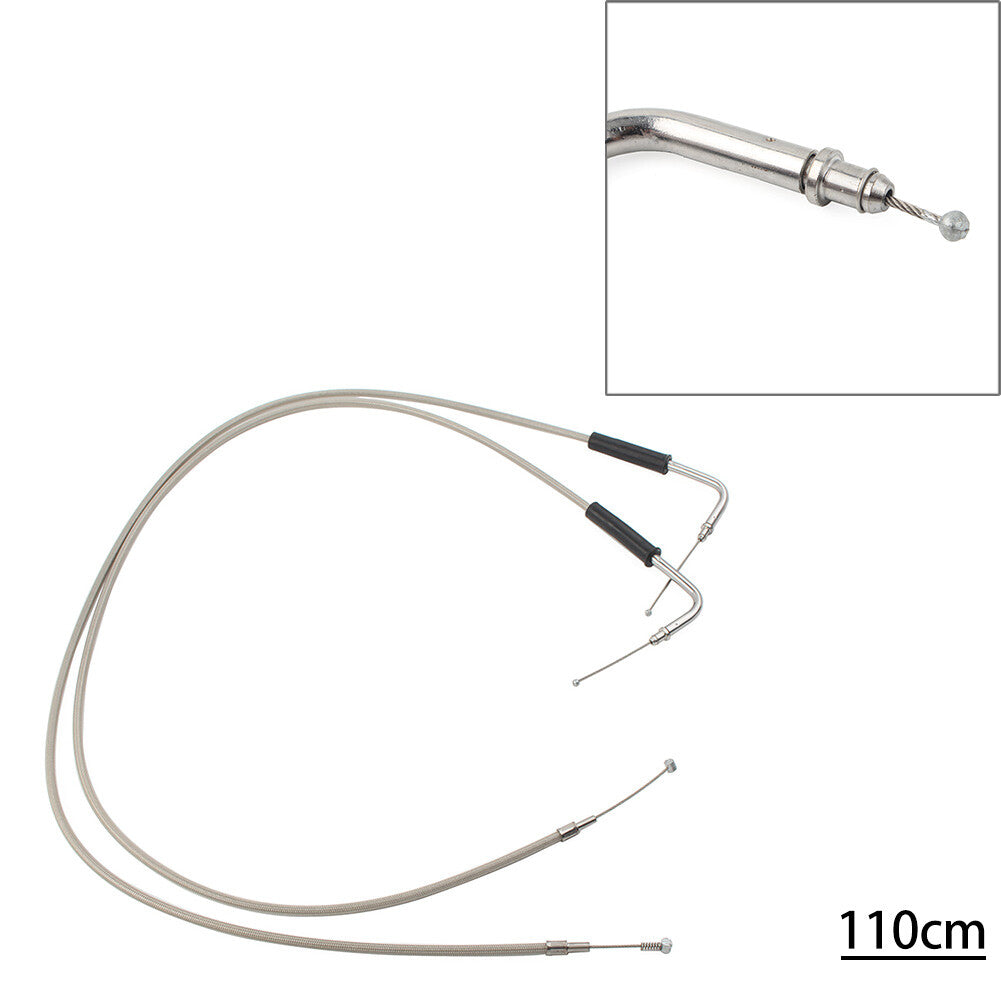ya 2 6.30 2x Stainless Steel Throttle Cable for Harley Sportster XL1200 883 Dyna Road King