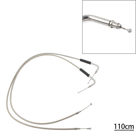 ya 2 6.30 2x Stainless Steel Throttle Cable for Harley Sportster XL1200 883 Dyna Road King
