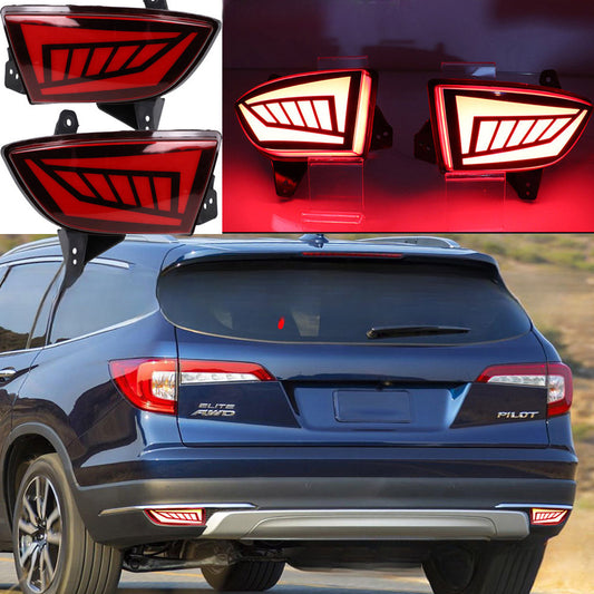 ya 1 8.5.1 2-piece rear bumper tail light brake turn signal reflector suitable for Honda pilots from 2019 to 2021