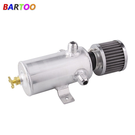 ya 27 6.21 Aluminum 3-AN10 port Oil Catch Tank Can Baffled Breather Filter 750ml Reservoir