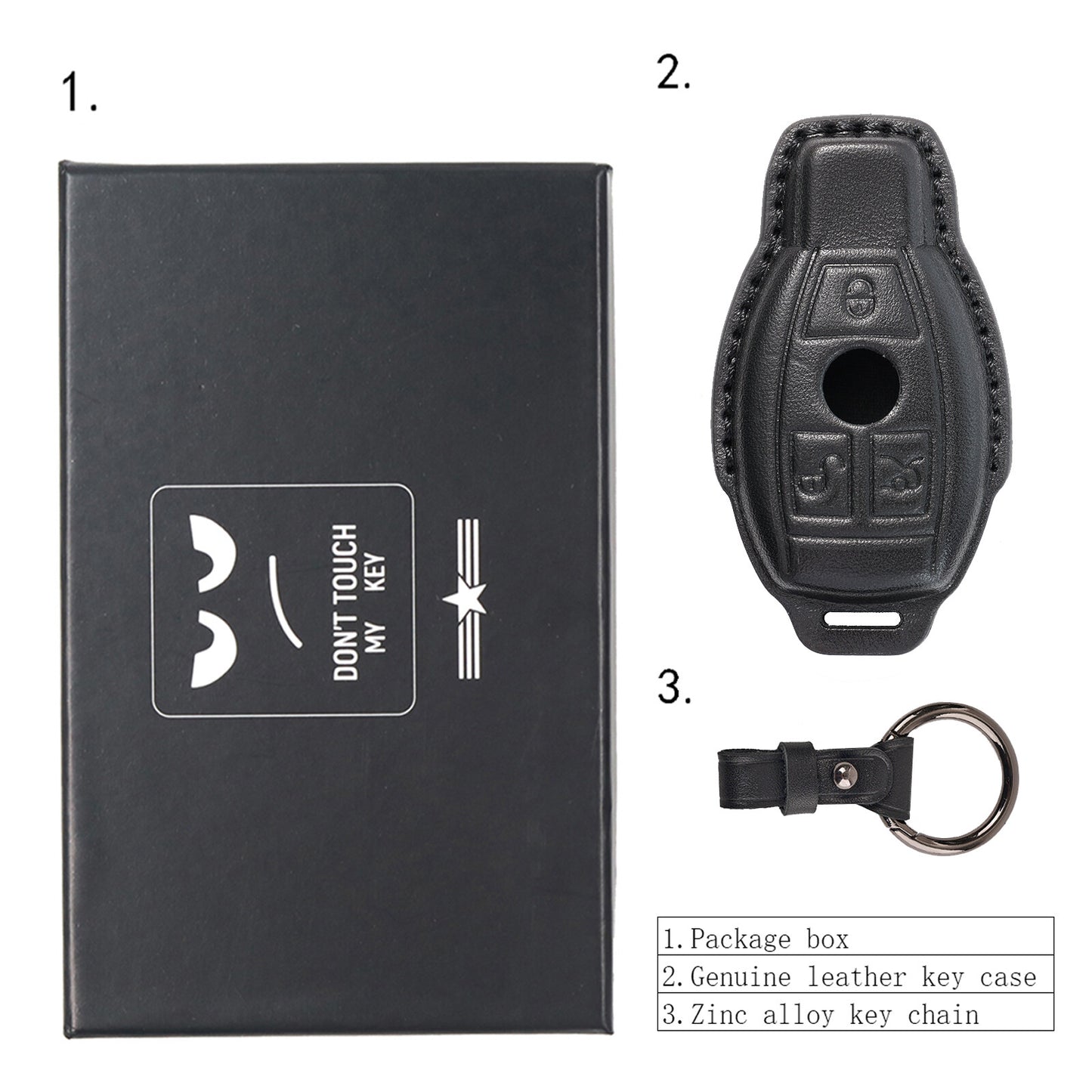 ya 5 8.7 Leather Key Case Cover Remote 3Button for Mercedes-benz A B C E S 2018