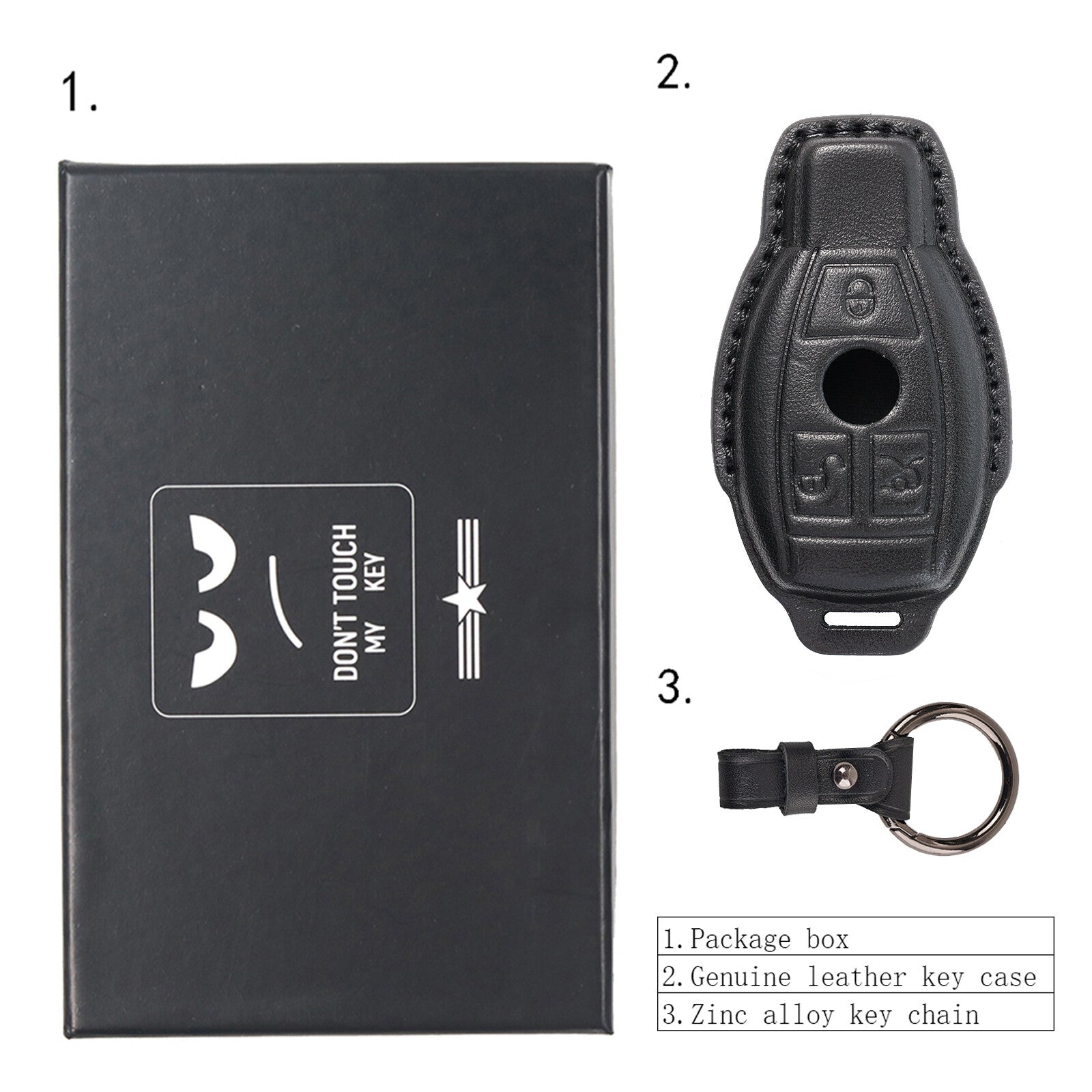 ya 5 8.7 Leather Key Case Cover Remote 3Button for Mercedes-benz A B C E S 2018