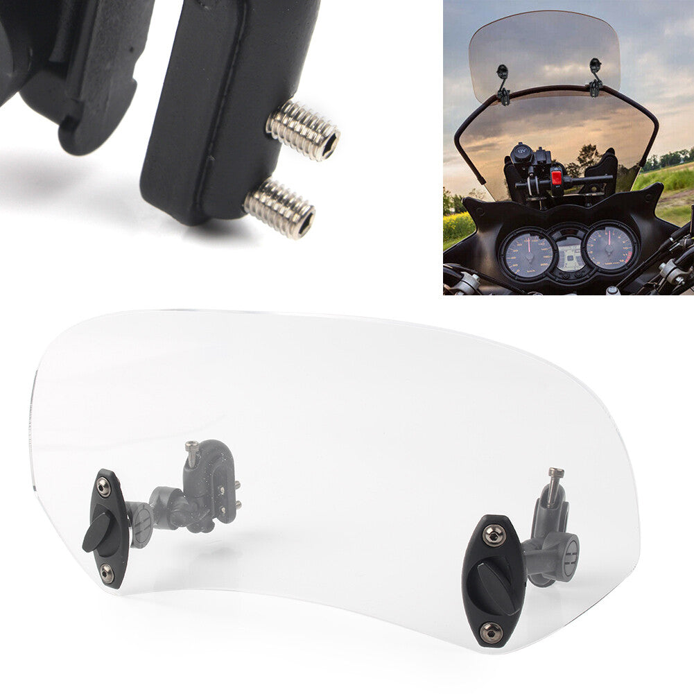 ya 4 6.21 Adjustable Windshield Clip On Extension Spoiler Wind Deflector For Motorcycle
