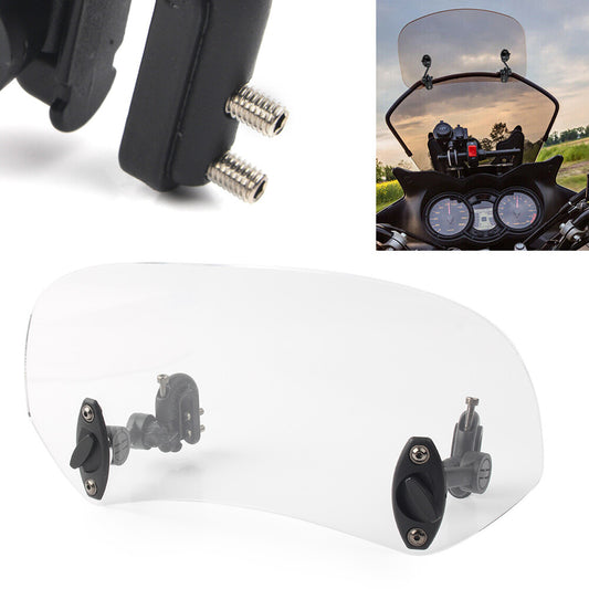 ya 4 6.21 Adjustable Windshield Clip On Extension Spoiler Wind Deflector For Motorcycle