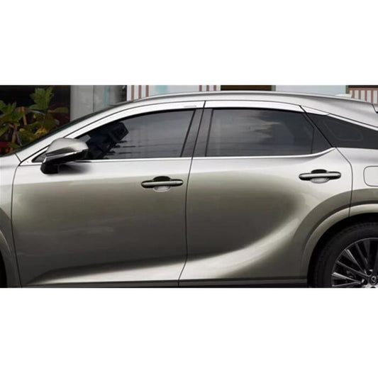 ya 4 6.17 6P Chrome Window Visor Vent Shades Sun Rain Guard Deflector For 2023-24 for Lexus RX