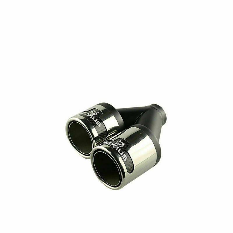 ya 4 6.17.2 2PC 2'' ID 3.5'' outlet Car Pipe Dual End Tips Universal Black Chrome