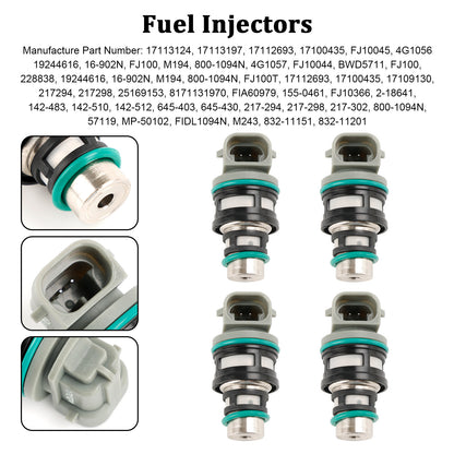 ya 1 8.12 baidi 4PCS Fuel Injectors 17113124 for Chevy for Buick for Pontiac 2.2L 17113197