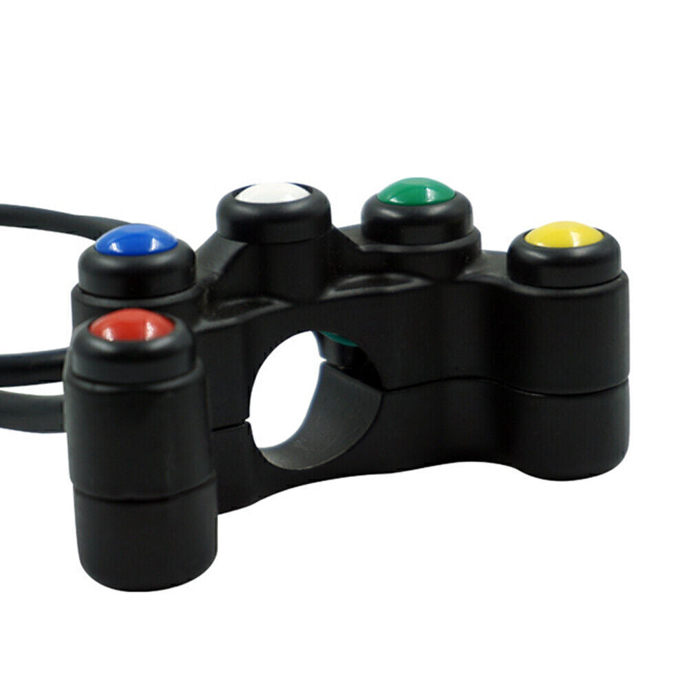 ya 1 7.4 7/8 22mm Universal Handlebar Switch 5 button Array Motorcycle Switches Plastic