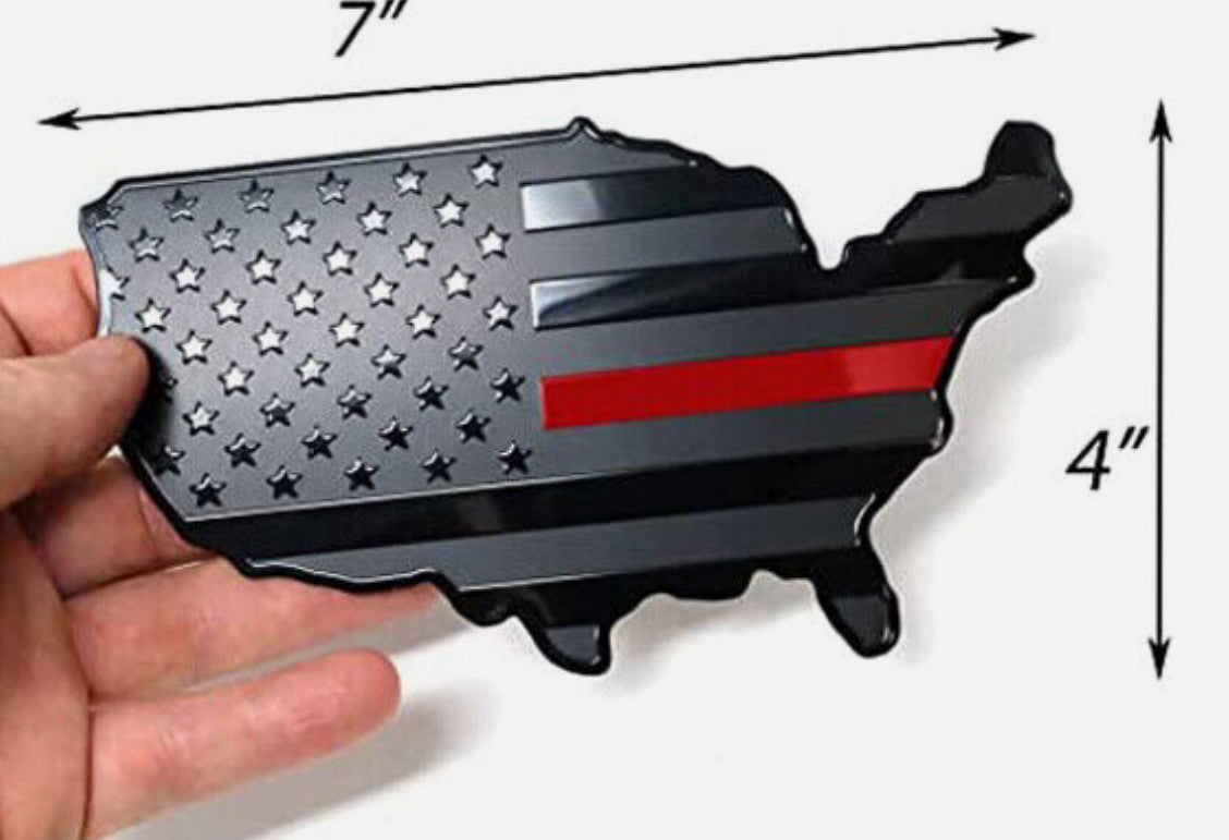 ya 1 8.5.2 Car Side Fender Trunk Badge Sticker American Flag Black Red for 