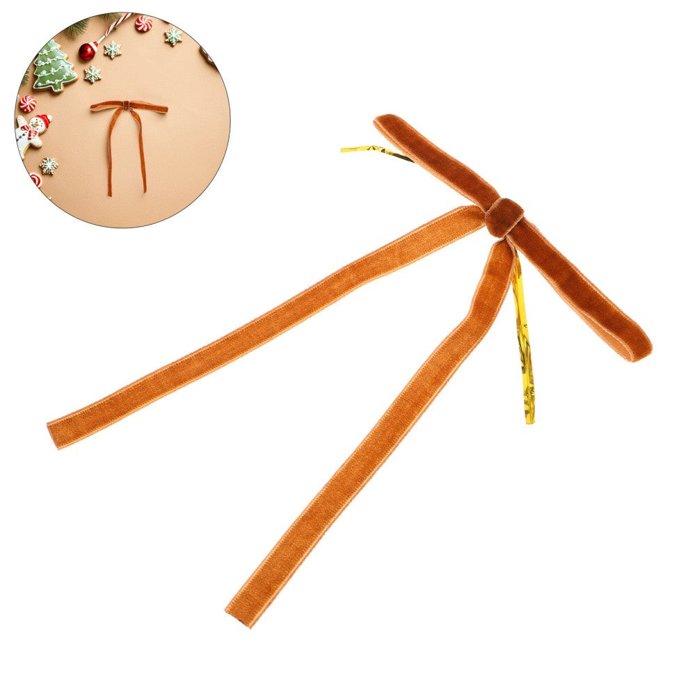 ya 25  24pcs Small Bows: Flocking Or mental Bows Wired Ribbon Bowknots