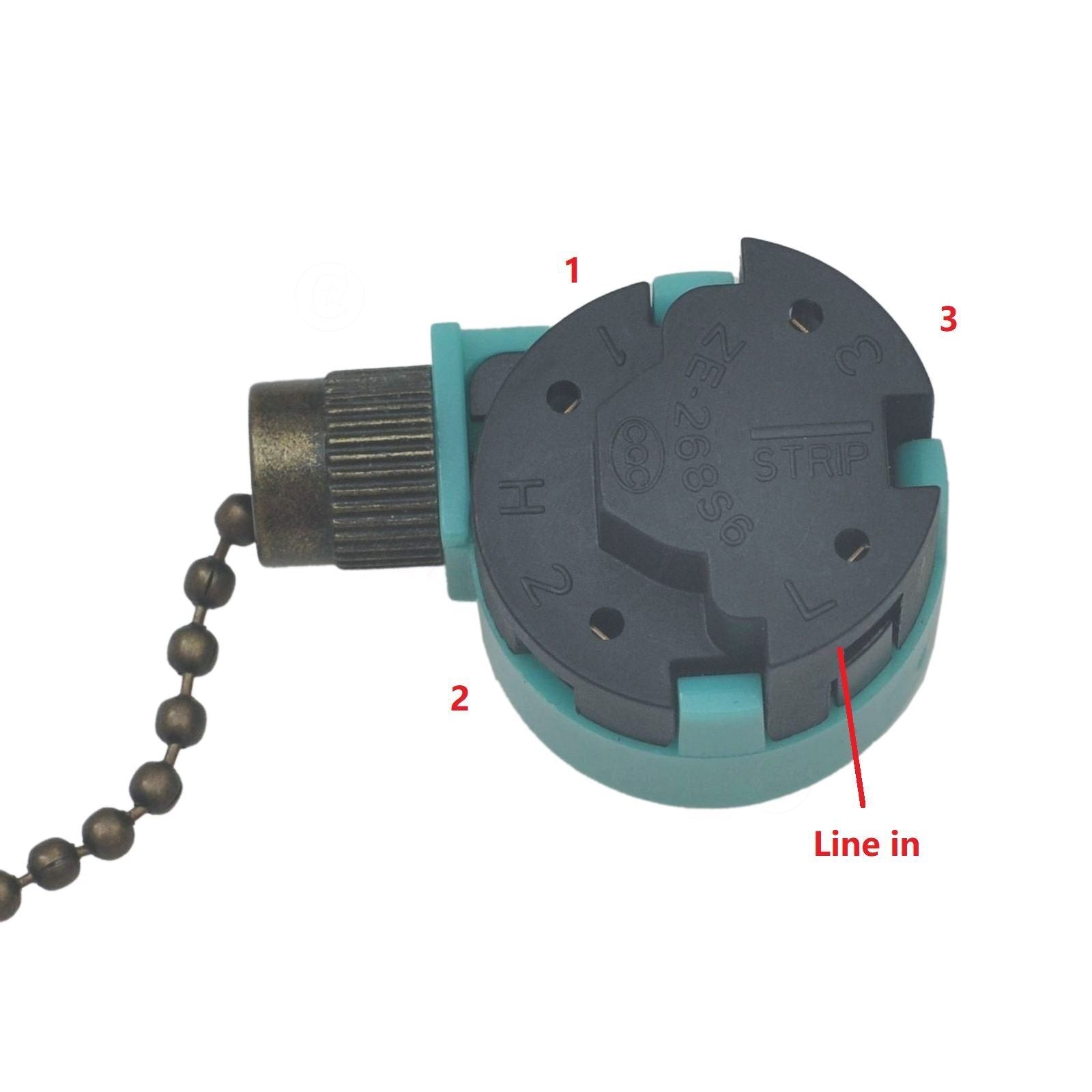 ya 14 Ceiling Fan Light Pull Rope Switch Speed Controller 3 Speed 4 Wire Chain Switch