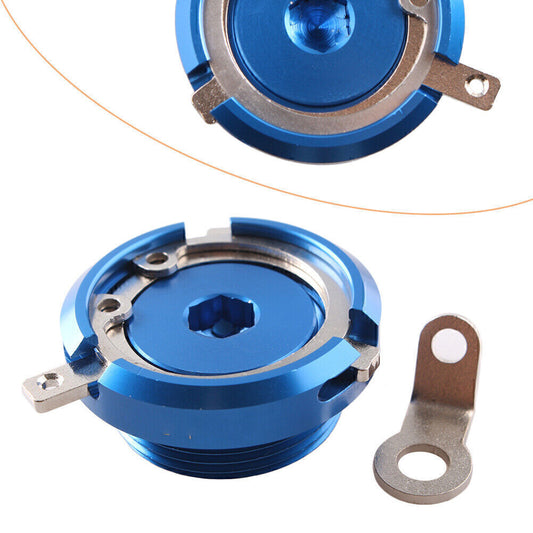 ya 2 7.15 CNC Oil Filler Cap Set Fit for Kawasaki KLR650 2008-2012 & VN900 Classic 06-11 Blue