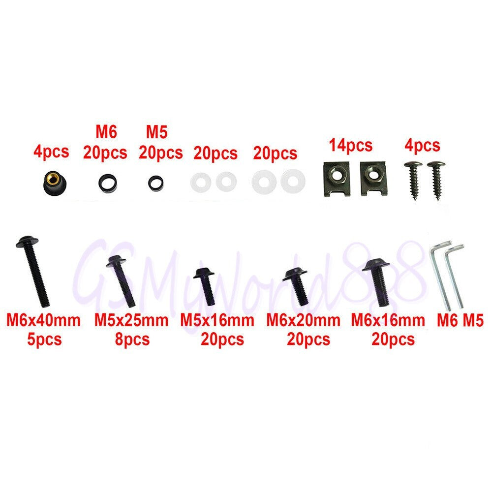 ya 5 8.7 177pcs Body Fairing Bolt Fit For GSXR 600 1000 GSF1200 1250S SV RG GS 750 GSX TL