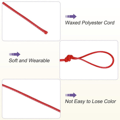 ya 5 8.7 Red 1mm Waxed Cord 11 Yard Wax Bead Thread String for Jewelry Make