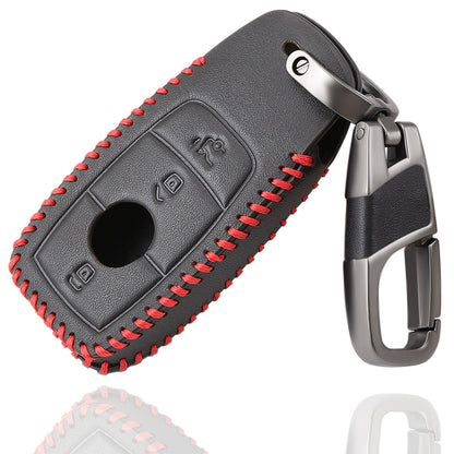 ya 5 8.7 Leather Car Remote Key Fob Case Cover for Mercedes-benz E S Class E300 Key Ring