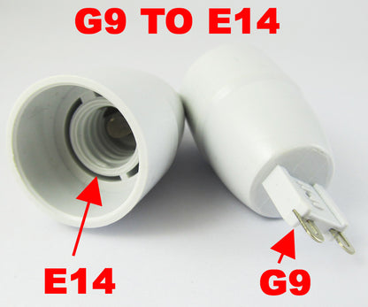 ya 14 100x LED Halogen CFL Light Bulb Lamp Converter G9 Male plug to E14 Female Socket