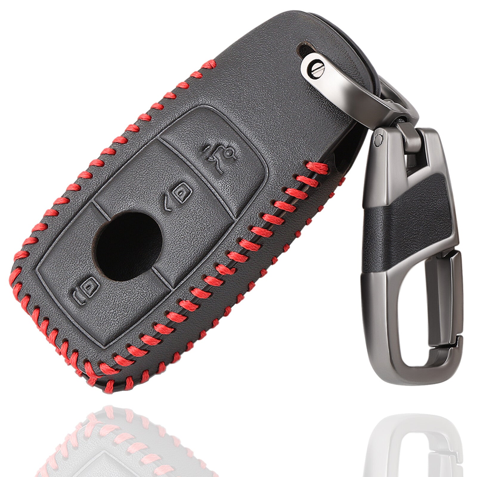 ya 5 8.7 Leather Car Remote Key Fob Case Cover for Mercedes-benz E S Class E300 KeyRing