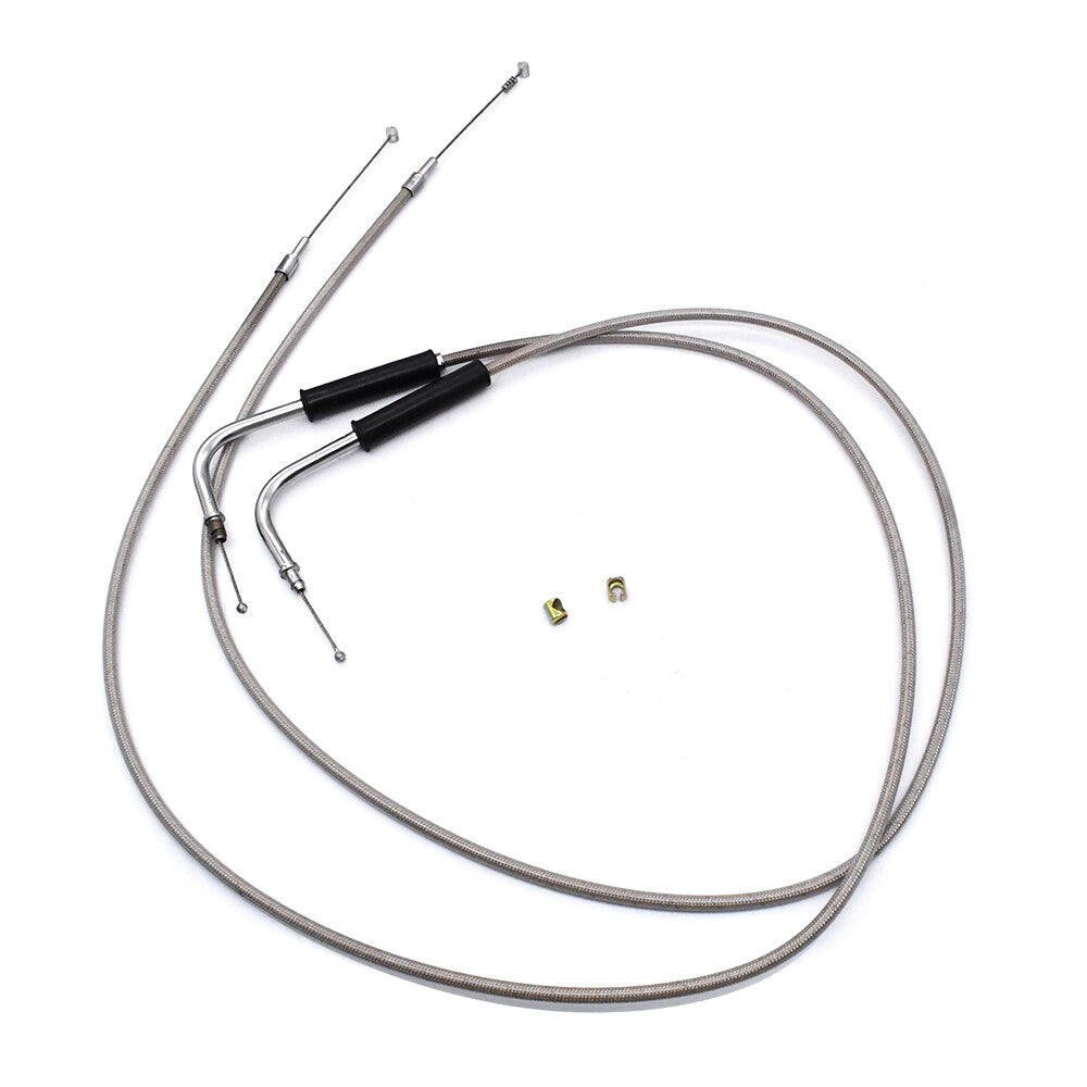 ya 5 8.7 42 Stainless Steel Throttle and Idle Cable Set for Harley-Davidson 56579-02A