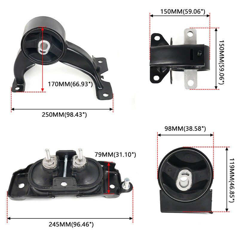ya 5 6.16.2 4Pcs Engine Motor Trans Mounts Set for 2011-2016 for Chrysler Town & Country for Ram C/V