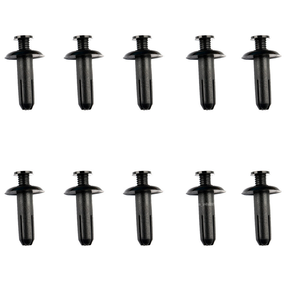 ya 27 6.18.2 10x Clips for Mitsubishi Eclipse Front Bumper Push Type Retainer Black Plastic