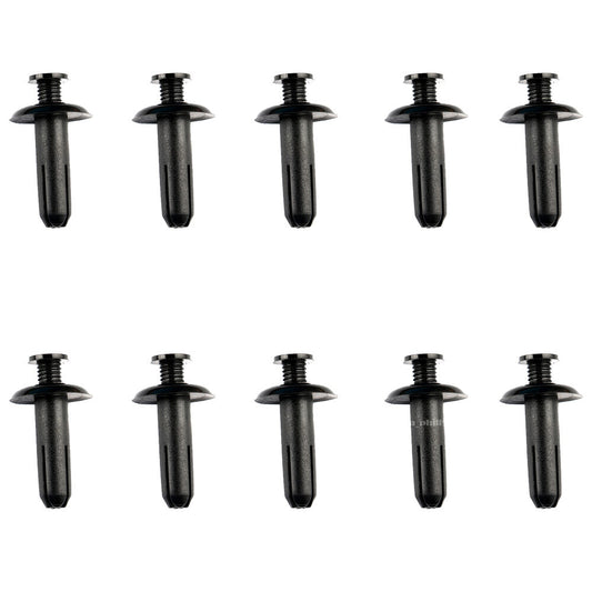 ya 27 6.18.2 10x Clips for Mitsubishi Eclipse Front Bumper Push Type Retainer Black Plastic