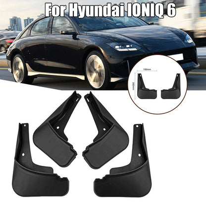 ya 5 8.7 Reliable for PROTECTION Mud Flaps for for Hyundai Ioniq 6 2022+ (Black Set Of 4)