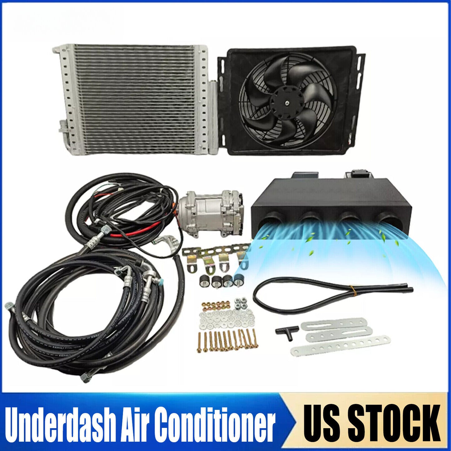 ya 5 8.7 12V Universal Electric Underdash Air Conditioner A/C Kit Auto Car DC For Van RV
