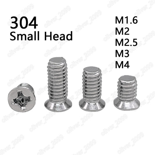 304 Stainless Steel Non-Standard Phillips Countersunk Flat Small Head Screws