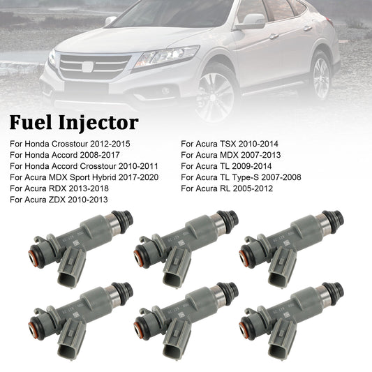 ya 1 8.12 baidi 6PCS Fuel Injector 16450-R70-A01 For Accord Crosstour MDX 3.0L 3.5L 3.7L V6