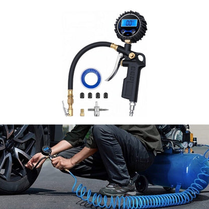ya 14 Digital Tire Pressure Gauge Inflator with Rubber Hose Quick Coupler