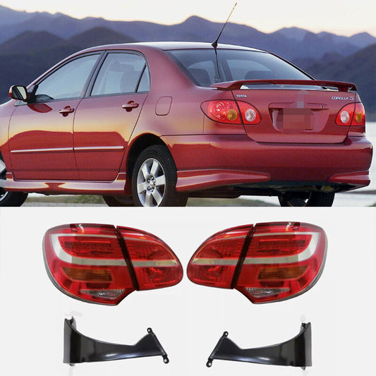 ya 11 10.28 Led Tail Lights Lamp Red / Clear&cover bases For 2003~08 for Corolla ZRE120