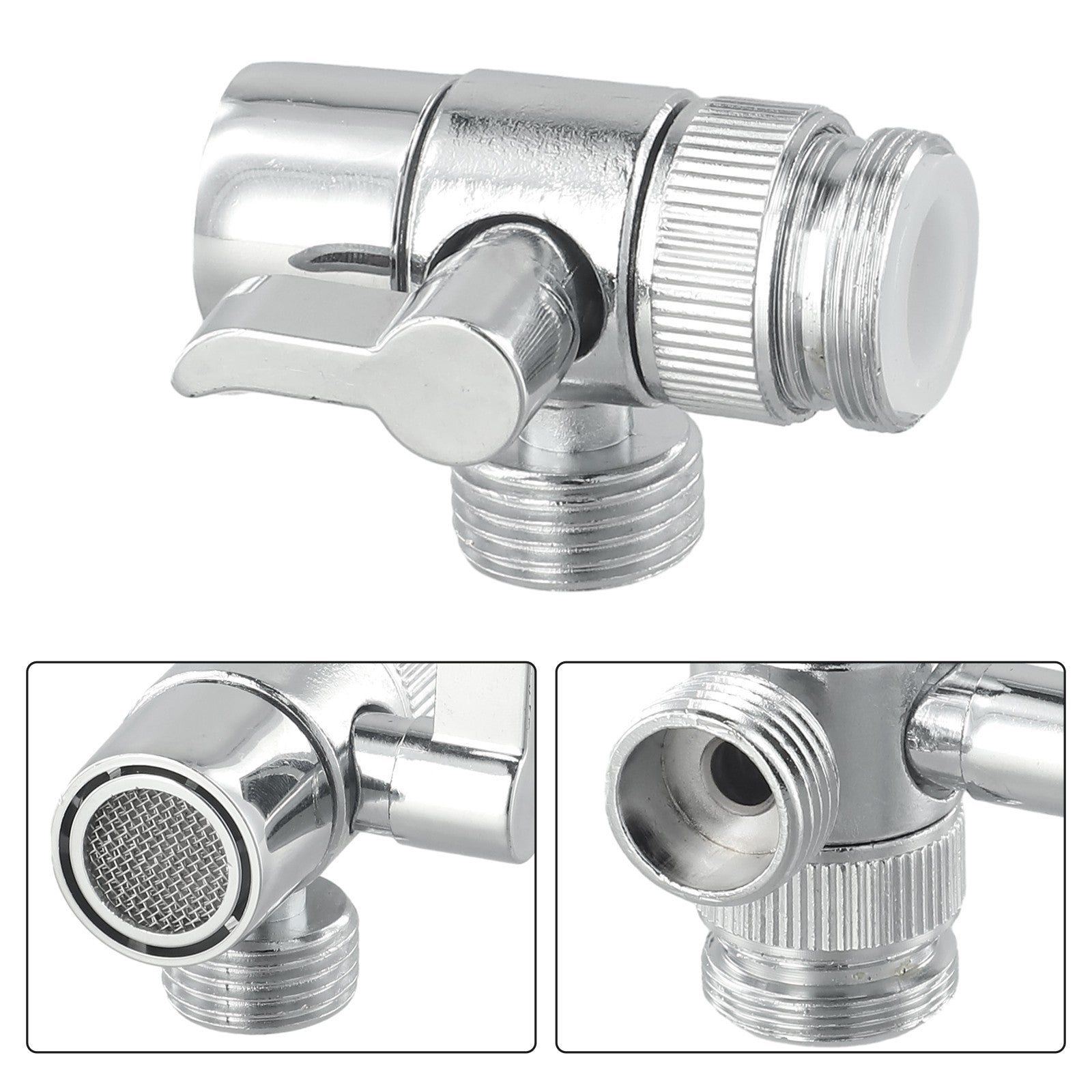 ya 14 3-way Diverter Valve Water Tap Connector Faucet Adapter Kitchen-Sink Splitter
