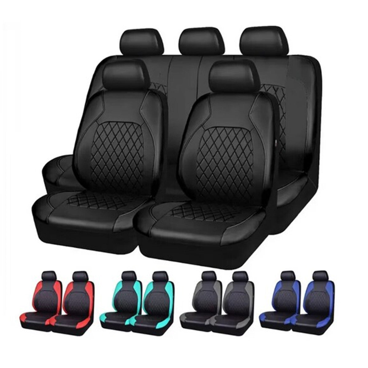 ya 12 5.22 4/9PC PU Leather Car Front Rear for SEAT Cover Protector Cushion Full Set Chair Pad