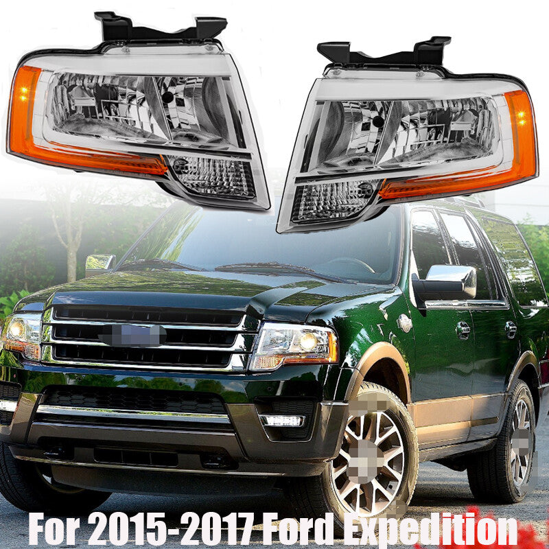 ya 10 10.28 Right Left Side Chrome Headlight For 2015-2017 Expedition 15-17 Headlight n