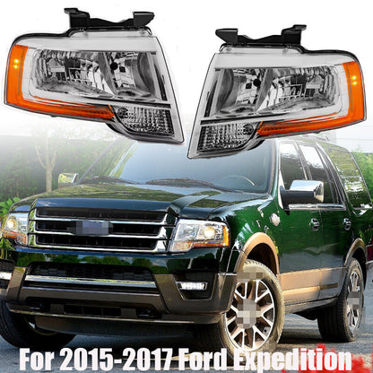 ya 10 10.28 Right Left Side Chrome Headlight For 2015-2017 Expedition 15-17 Headlight n
