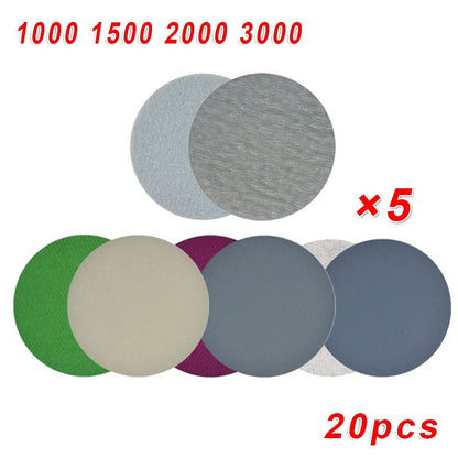 ya 14 20pcs 5 Inch Hook Loop Wet/Dry Sanding Discs 1000 1500 2000 3000 Grit Sandpaper