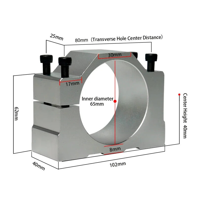 ya 26 7.28.3 Spindle Clamp 52 57 65 80mm Alu um Motor Mount CNC Engraving Machine Fixturea