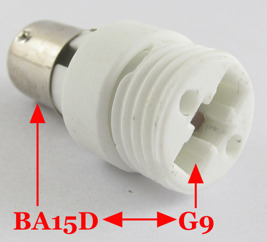 ya 14 1pc BA15D Male to G9 Female Socket Base LED Halogen CFL Light Bulb Lamp Adapter