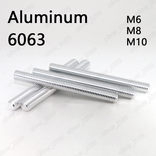 Aluminium 6063 Threaded Rods Metric Thread Stud Bolts M6 M8 M10