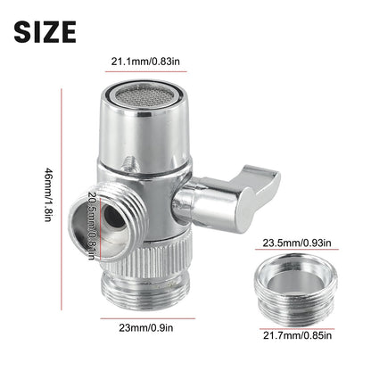 ya 14 3-way Diverter Valve Water Tap Connector Faucet Adapter Kitchen-Sink Splitter